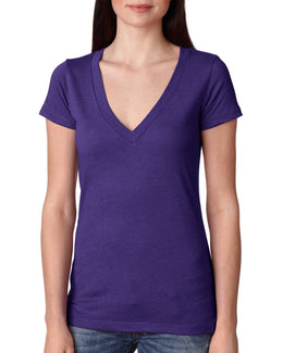 Next Level Ladies Triblend Deep-V Tee 6740 | Purple Rush - Front
