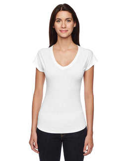 Anvil Ladies Triblend V-Neck T-Shirt 6750VL | White - Front