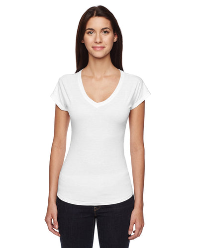 Anvil Ladies Triblend V-Neck T-Shirt 6750VL | White - Front