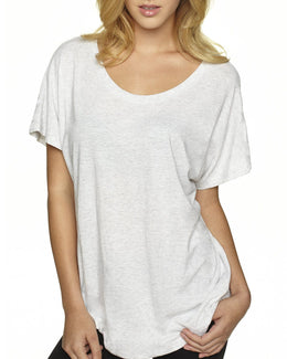 Next Level Ladies Triblend Dolman 6760 | Heather White - Front