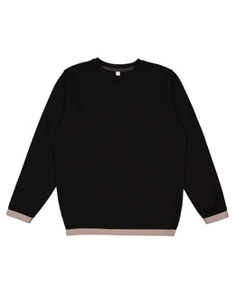 LAT Statement Fleece Crew Sweatshirt 6789 | Black/ Titanium - Front