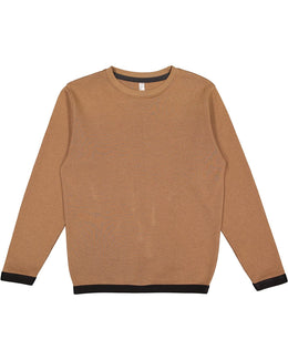 LAT Statement Fleece Crew Sweatshirt 6789 | Coyote Brwn/ Blk - Front