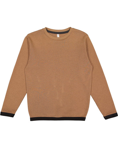 LAT Statement Fleece Crew Sweatshirt 6789 | Coyote Brwn/ Blk - Front