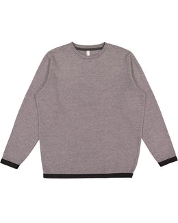 LAT Statement Fleece Crew Sweatshirt 6789 | Granite Hth/ Blk - Front