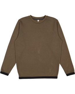 LAT Statement Fleece Crew Sweatshirt 6789 | Miltary Grn/ Blk - Front