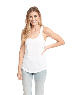 Next Level Ladies Terry Racerback Tank 6933 | White - Front