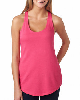 Next Level Ladies Terry Racerback Tank 6933 | Hot Pink - Front