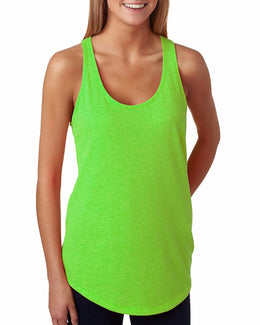 Next Level Ladies Terry Racerback Tank 6933 | Neon Hthr Green - Front