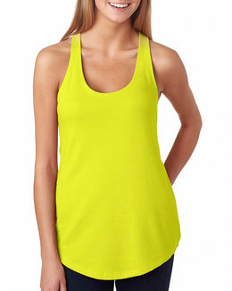 Next Level Ladies Terry Racerback Tank 6933 | Neon Yellow - Front