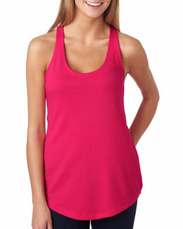 Next Level Ladies Terry Racerback Tank 6933 | Raspberry - Front