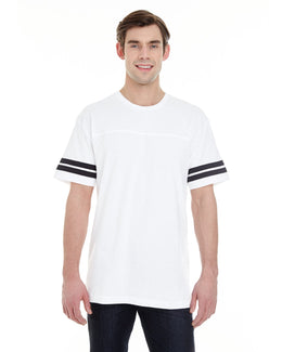 LAT Mens Football T-Shirt 6937 | White/ Black - Front