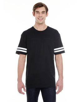 LAT Mens Football T-Shirt 6937 | Black/ White - Front