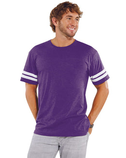 LAT Mens Football T-Shirt 6937 | Vn Purp/ Bld Wh - Front