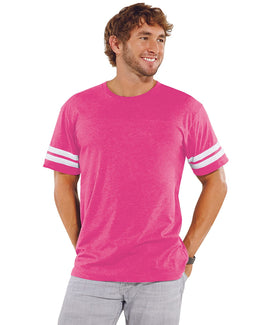LAT Mens Football T-Shirt 6937 | Vn Ht Pnk/ Bd Wh - Front