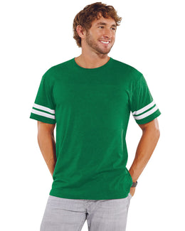 LAT Mens Football T-Shirt 6937 | Vn Green/ Bd Wht - Front