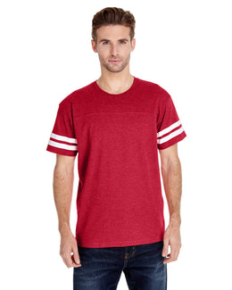 LAT Mens Football T-Shirt 6937 | Vn Red/ Bld Wht - Front
