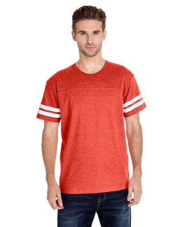 LAT Mens Football T-Shirt 6937 | Vn Orange/ Bd Wh - Front