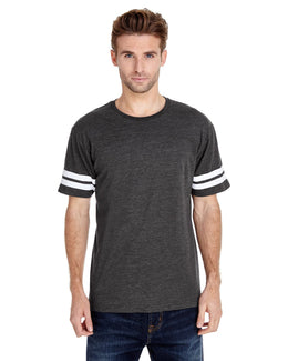 LAT Mens Football T-Shirt 6937 | Vn Smoke/ Bd Wht - Front