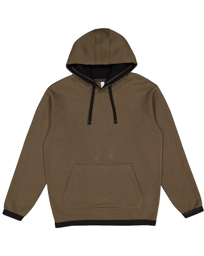 LAT Statement Fleece Pullover Hoodie 6996 | Miltary Grn/ Blk - Front