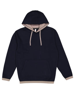 LAT Statement Fleece Pullover Hoodie 6996 | Navy/ Titanium - Front