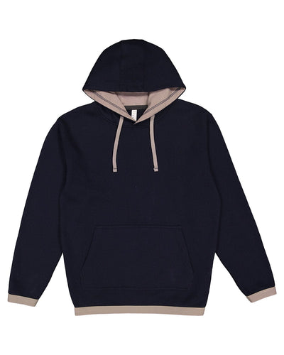 LAT Statement Fleece Pullover Hoodie 6996 | Navy/ Titanium - Front