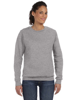 Anvil Ladies Combed Ringspun Cotton Blend Crew Neck Sweatshirt 71000L | Heather Grey - Front