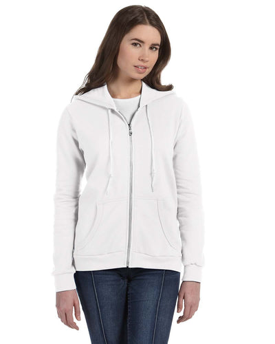 Anvil Ladies Combed Ringspun Fashion Full-Zip Hoodie 71600L | White - Front