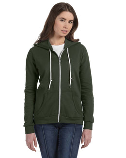 Anvil Ladies Combed Ringspun Fashion Full-Zip Hoodie 71600L | City Green - Front