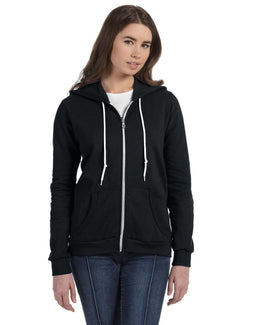Anvil Ladies Combed Ringspun Fashion Full-Zip Hoodie 71600L | Black - Front