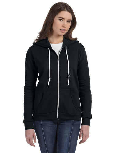 Anvil Ladies Combed Ringspun Fashion Full-Zip Hoodie 71600L | Black - Front