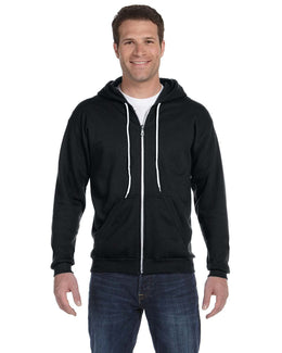 Anvil Combed Ringspun Fashion Fleece Full-Zip Hoodie 71600 | Black - Front