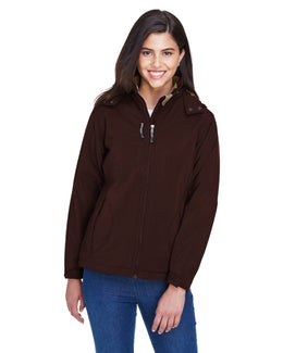 North End Glacier Ladies Insulated Soft Shell Jacket With Detachable Hood 78080 | Dark Chocolate - Front