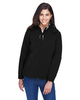 North End Glacier Ladies Insulated Soft Shell Jacket With Detachable Hood 78080 | Black - Front