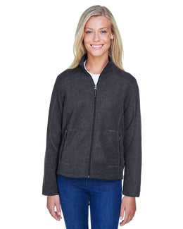 North End Voyage Ladies Fleece Jacket 78172 | Heather Charcoal - Front