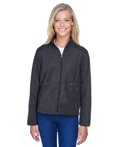 North End Voyage Ladies Fleece Jacket 78172 | Heather Charcoal - Front