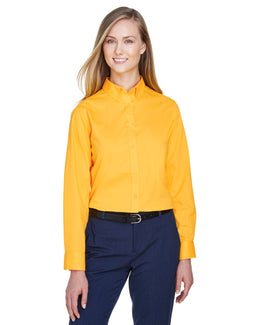 Core 365 Operate Ladies Long Sleeve Twill Shirt 78193 | Campus Gold - Front
