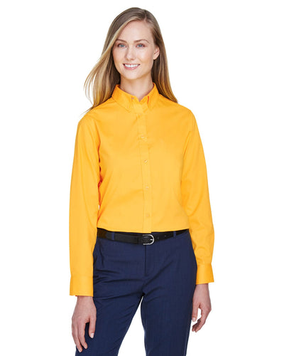 Core 365 Operate Ladies Long Sleeve Twill Shirt 78193 | Campus Gold - Front