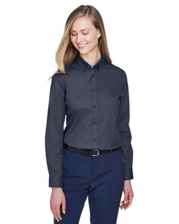 Core 365 Operate Ladies Long Sleeve Twill Shirt 78193 | Carbon - Front