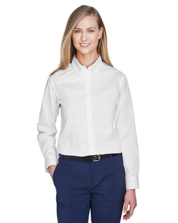 Core 365 Operate Ladies Long Sleeve Twill Shirt 78193 | White - Front