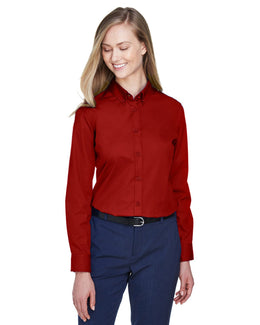 Core 365 Operate Ladies Long Sleeve Twill Shirt 78193 | Classic Red - Front