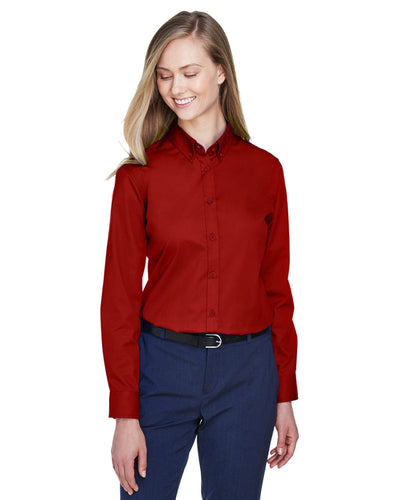 Core 365 Operate Ladies Long Sleeve Twill Shirt 78193 | Classic Red - Front