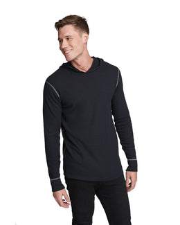 Next Level Adult Thermal Hoody 8221 | Black/ Gray - Front