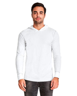 Next Level Adult Thermal Hoody 8221 | White/ Hthr Gray - Front