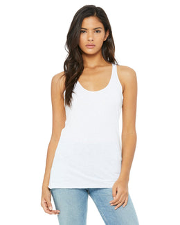 Bella+Canvas Ladies Triblend Racerback Tank 8430 | Solid Wht Trblnd - Front