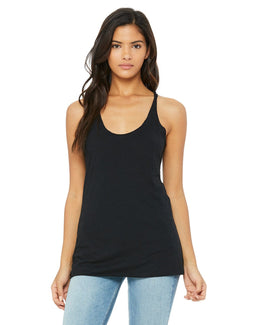 Bella+Canvas Ladies Triblend Racerback Tank 8430 | Solid Blk Trblnd - Front