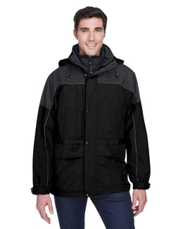 North End Mens 3-In-1 Two-Tone Parka 88006 | Black - Front