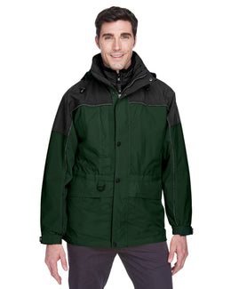 North End Mens 3-In-1 Two-Tone Parka 88006 | Alpine Green - Front