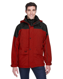 North End Mens 3-In-1 Two-Tone Parka 88006 | Molten Red - Front