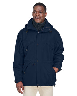North End Mens 3-In-1 Techno Series Parka With Dobby Trim 88007 | Midnight Navy - Front