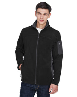North End Mens Full-Zip Microfleece Contrast Jacket 88123 | Black - Front
